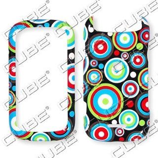 Motorola Entice W766   Polka Dots Quad Color Circles on Black Hard Case/Cover/Faceplate/Snap On/Housing/Protector: Cell Phones & Accessories