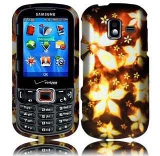 Samsung Intensity III U485 Rubberized Design Cover   Gold Flower: Cell Phones & Accessories