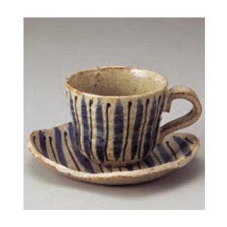 drinkware cup with saucer kbu776 37 462 [cup x 3.15 x 2.56 inch] Japanese tabletop kitchen dish Ten grass coffee bowl gourd dish type ( blue ) porcelain bowl plate [ bowl 8 x 6.5cm] cafe cafe Tableware restaurant business kbu776 37 462: Drinkware Cups With