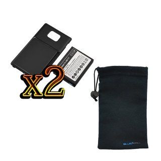 EZOPower 2 Pack Extended Battery with Door (3500mAh) for Samsung Galaxy S II SGH i777 (AT&T) with *Microfiber Pouch Case*: Cell Phones & Accessories