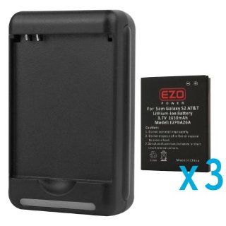 EZOPower 3x Standard Lithium Ion Replacement Battery (1650mAh) + Battery Charger for Samsung Galaxy S II SGH i777 (AT&T): Cell Phones & Accessories