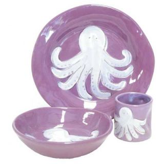 Alex Marshall Studios Kids 3 Piece Place Setting BA 100 Design: Purple Octopus