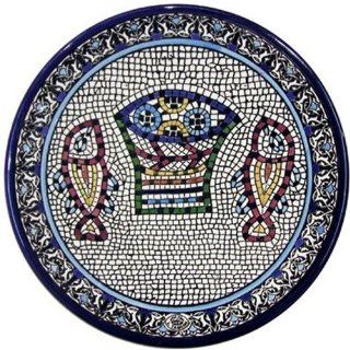 Tabgha   Miracle of Loaves and Fish Armenian ceramic plate   Meduim (8.2 inches or 21cm): Kitchen & Dining