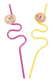 Disney Minnie Mouse 1st Birthday Plastic Krazy Straws 2 Pack: Toys & Games