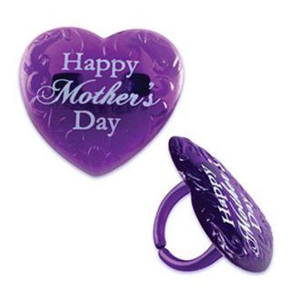 Dress My Cupcake DMC41M 805SET Happy Mother's Day Heart Ring Decorative Cake Topper, Case of 144: Kitchen & Dining