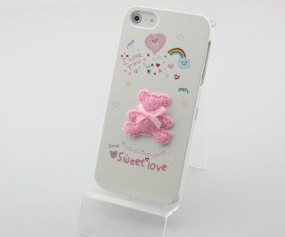 Big Dragonfly High Quality Cute Pink Bear Protective Shell / Hybrid Hard Case Cover for Apple Iphone 5 5g Exquisite Retail Packing White: Cell Phones & Accessories