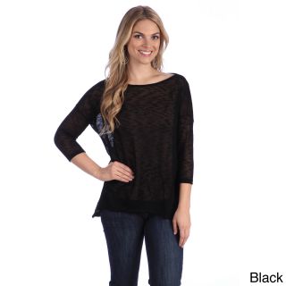 365 Apparel Hadari Womens Basic Knit Top Black Size S (4 : 6)