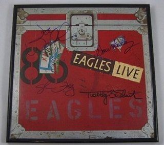 Eagles Live Group Original Signed Autographed Lp Record Album with Vinyl Framed Loa: Entertainment Collectibles