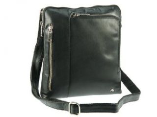 Visconti ML22 Messenger Bag / Shoulder Crossbody Bag / Slim Handbag perfect for IPad, Tablet Buffalo Leather (Black): Clothing