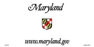 Maryland Novelty State Background Blank Customizable Aluminum Automotive License Plate Tag Sign: Automotive