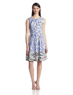 Ellen Tracy Women's Sleeveless Printed Fit and Flare Dress at  Womens Clothing store: