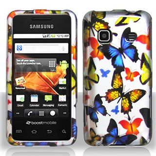 Yellow Blue Butterfly Hard Cover Case for Samsung Galaxy Prevail SPH M820: Cell Phones & Accessories