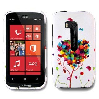 CoverON WHITE Hard Snap On Cover Case with ORANGE PURPLE BUTTERFLY HEART Design for NOKIA 822 LUMIA / ATLAS VERIZON With PRY  Triangle Case Removal Tool [WCS1335]: Cell Phones & Accessories