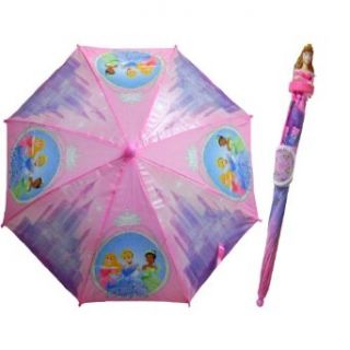 Girl's Disney Princess Umbrella with 3D Handle: Clothing