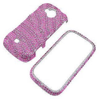 Rhinestones Protector Case Samsung Reality SCH U820 Hot Pink Zebra Stripes Full Diamond: Cell Phones & Accessories