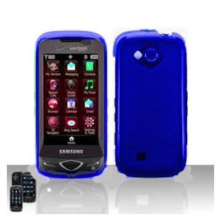 Blue Rubberized Hard Protector Case for Samsung Reality U820: Everything Else
