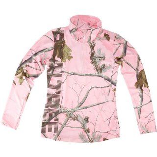 Ladies Realtree Pink Camouflage Quarter Zip Light Weight Jacket (Medium) : Camouflage Hunting Apparel : Sports & Outdoors