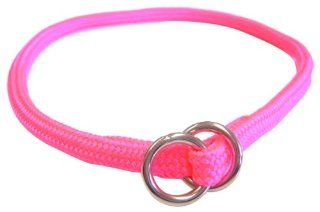 Hamilton 5/16 Inch x 16 Inch Round Braided Choke Nylon Dog Collar, Hot Pink (827 HP) : Pet Choke Collars : Pet Supplies