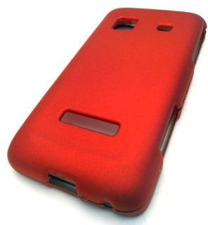 Samsung Galaxy M828c Precedent RED SOLID HARD Rubberized Feel Rubber Coated Cover Case Skin Straight Talk Protector Hard: Cell Phones & Accessories