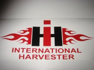 Flaming International Harvester IH vinyl lettering decal sticker BLACK/RED: Automotive