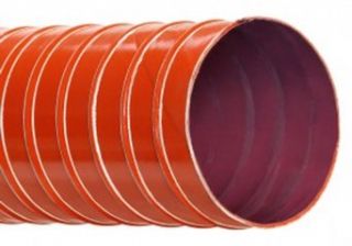 Hi Tech Duravent L 9 Series High Temperature Silicone Coated Two Ply Fiberglass Duct Hose, Brick Red, 1" ID, 1.1100" OD, 12' Length