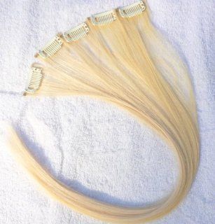 18" Blonde 100% Human Hair Clip in on Extensions for Highlight  1.6"widex5pcs : Blonde Human Hair Extentions : Beauty