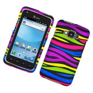 For Samsung Rugby Smart/SGH I847 Hard RUBBERIZED Case Rainbow Zebra: Everything Else