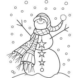 Outlines Mounted Rubber Stamp 2 X2.75   Snowman Sparkle