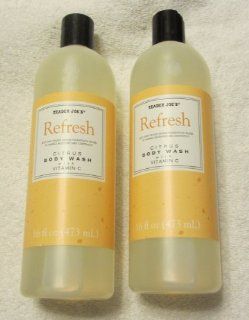 Trader Joes Refresh Citrus Body Wash with Vitamin C   Cruelty Free (Two 16 Fl Oz Bottles) : Bath And Shower Gels : Beauty