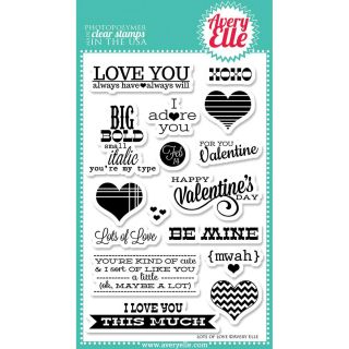 Avery Elle Clear Stamp Set 4 X6   Lots Of Love