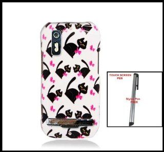 Motorola Photon MB855 4G (Sprint) Snap on Glossy Hard Shell Cover Case Kitty Cats Image Design + One Free Touch Screen Stylus Pen: Cell Phones & Accessories