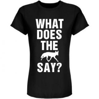What Does The Fox Say?: Junior Fit American Apparel Jersey T Shirt: Clothing