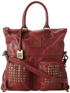 FRYE Brooke Fold Over DB858 Cross Body,Burnt Red,One Size: Clothing