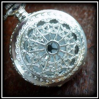 Steampunk pocket watch Necklace locket pirate Victorian locket pendant charm wedding bridal ALICE in Wonderland: Watches