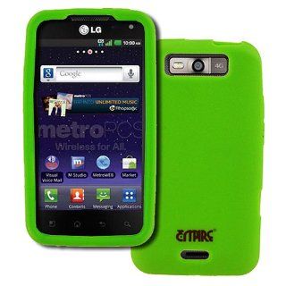 Green Soft Silicone Gel Skin Case Cover for LG Connect 4G MS840 Viper LS840: Cell Phones & Accessories