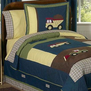 Sweet Jojo Designs Sweet Jojo Designs Boys Construction Zone 4 piece Twin Comforter Set Blue Size Twin