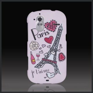 Design Pink Paris Eiffel Tower Hearts Wine cool hard case cover for HTC Amaze 4G Ruby G22 Cell Phones & Accessories