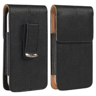eForCity Vertical Leather Case, Black/ Brown: Cell Phones & Accessories