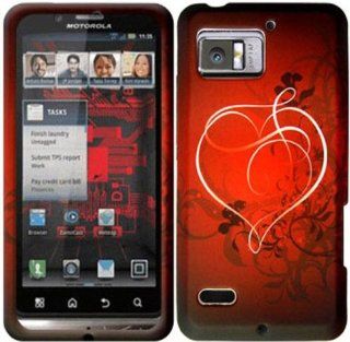 Motorola Droid Bionic XT875 Hard Flex TPU Design Cover Case   Heart On Stars: Cell Phones & Accessories