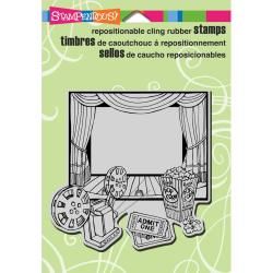 Stampendous Cling Rubber Stamp 5.5 X4.5 Sheet   Reel Movies