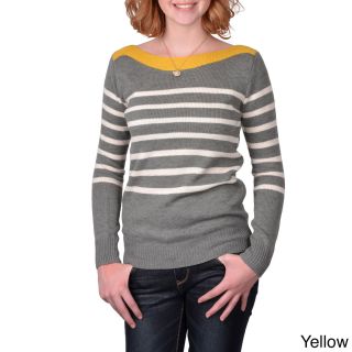 Journee Collection Journee Collection Juniors Striped Knit Long sleeved Sweater Grey Size S (1 : 3)