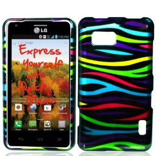 Rainbow Zebra Hard Case Snap On Cover For LG Cayenne / Mach LS860: Cell Phones & Accessories