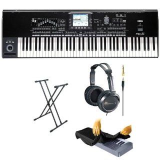 Korg Pa3X 76 Key Professional Workstation   Black (PA3X76) + Two Sets of Headphones + Keyboard Bench + Keyboard Stand + Dust Cover: Musical Instruments