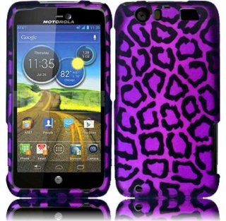 For Motorola Atrix 3 MB886 Atrix HD Hard Design Cover Case Purple Leopard: Cell Phones & Accessories