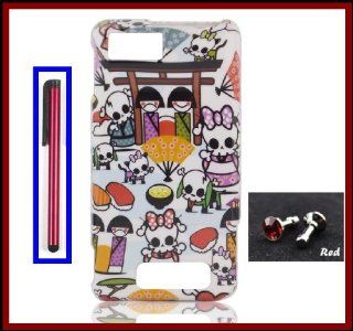 Case Cover for Motorola MB810 DROID X / MB870 DROID X2 Glossy Japanese Baby Skulls Design Snap on Case Cover Front/Back + Red Stylus Touch Screen Pen + One FREE Red 3.5mm Bling Headset Dust Plug: Cell Phones & Accessories