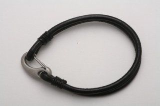 Smooth Black Leather Double Bracelet with Stainless Steel Clasp: Jewelry