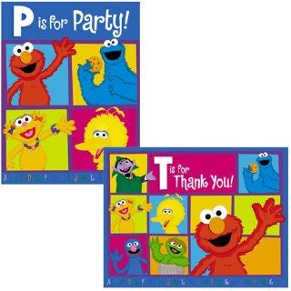 Sesame Street "P is for Party" Invitations   8 Count: Toys & Games