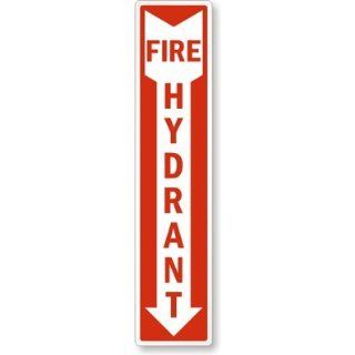 Fire Hydrant (with Arrow), GlowSmartTM Glow in the Dark Adhesive Sign, 4" x 18": Industrial Warning Signs: Industrial & Scientific