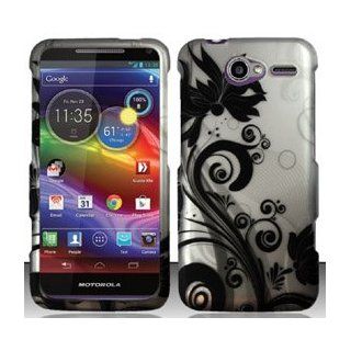 4 Items Combo For Motorola Electrify M XT901 (US Cellular) Black/Silver Vines Design Snap On Hard Case Protector Cover + Car Charger + Free Neck Strap + Free Animal Rubber Band Bracelet: Cell Phones & Accessories