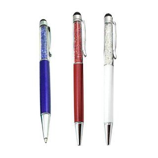iClover 3pcs 3 pack Long Crystal Touch Screen Pen with 3.5mm dustproof plug 2 in 1(both stylus and normal writing pen) for phone 4/4s/5/5g/Samsung Galaxy note series/HTC/ipad mini/2/3/4/ipod touch/Tablets: Cell Phones & Accessories